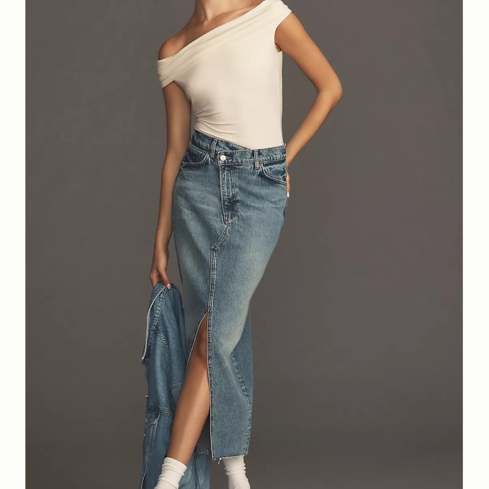 SOLD Reformation Nila denim jean long maxi skirt 28